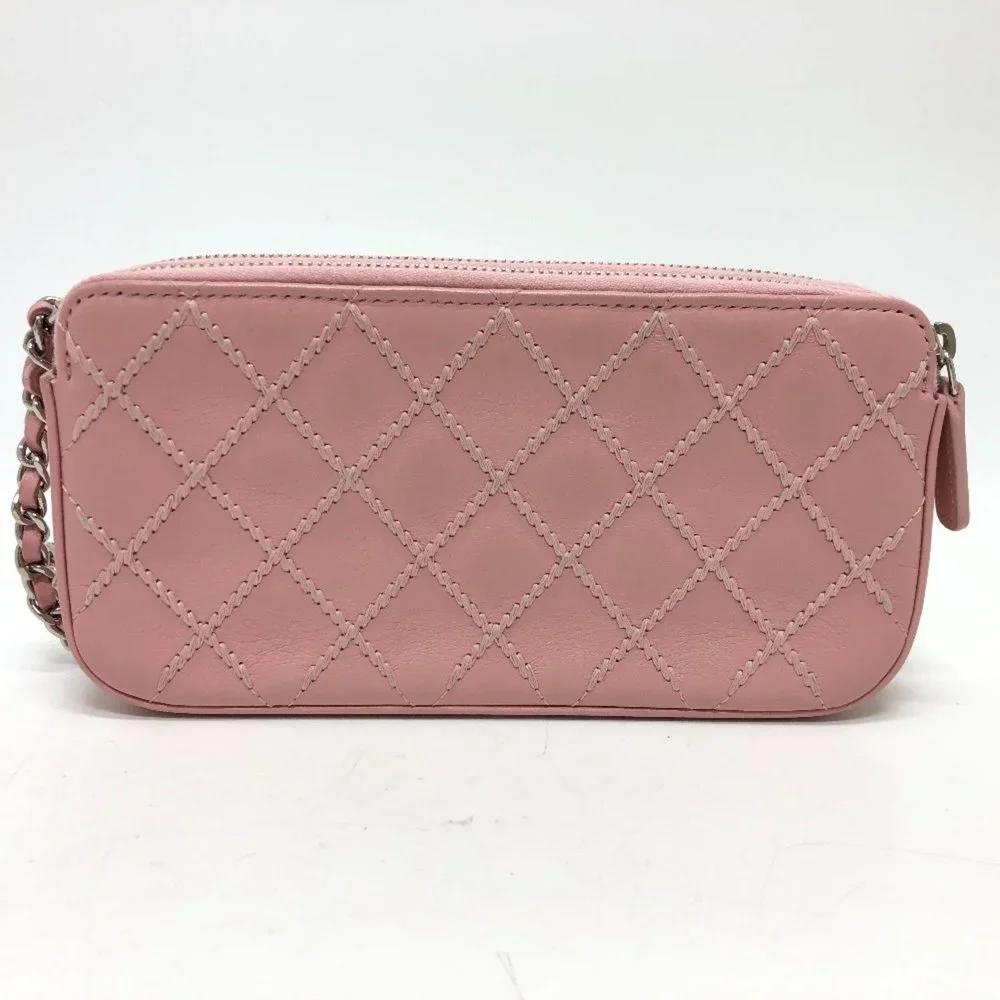 CHANEL Pink Lambskin Leather Logo Wallet - Picture 2 of 16